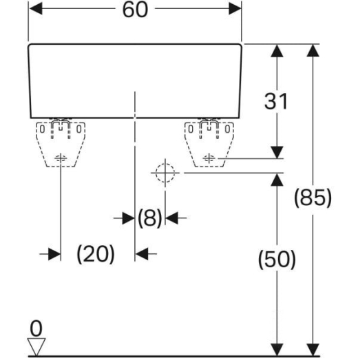Умивальник на стільницю Geberit Publica 50x60, білий (361360000) - 2