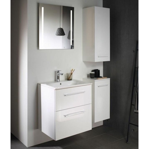 Комплект тумбы с умывальником Geberit Selnova Square slim rim, 60х50, со шкафчиком, два ящика, белый (501.236.00.1) - 2