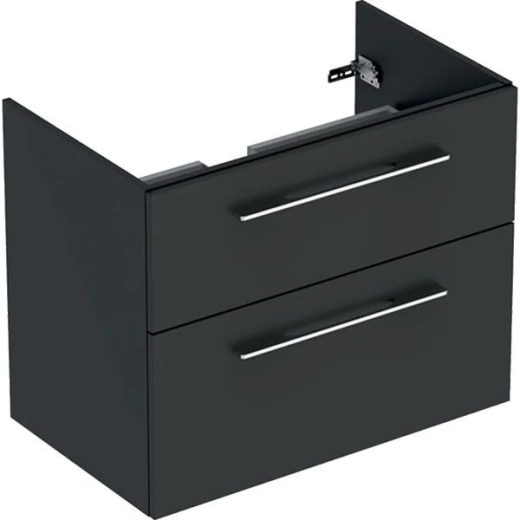 Тумба для умывальника подвесная Geberit Selnova Square slim rim, с двумя ящиками, лава (501.209.00.1) - 1