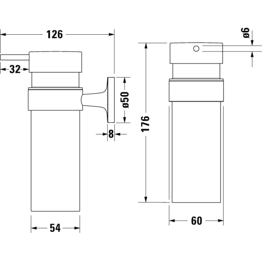 Дозатор рідкого мила Duravit Starck T, хром (0099351000) - 2