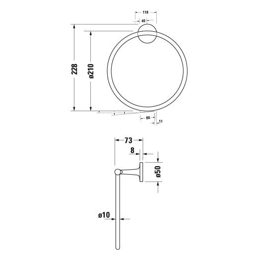 Полотенцедержатель Duravit Starck T, черный матовый (0099474600) - 3