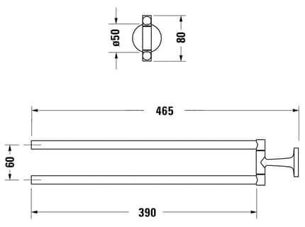 Полотенцедержатель Duravit Starck T 465, черный матовый (0099414600) - 2