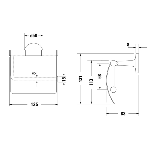 Держатель туалетной бумаги Duravit Starck T, черный матовый (0099404600) - 3