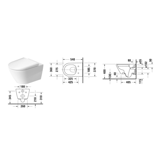 Унітаз підвісний Duravit D-Neo з кришкою, білий (45770900A1) - 4