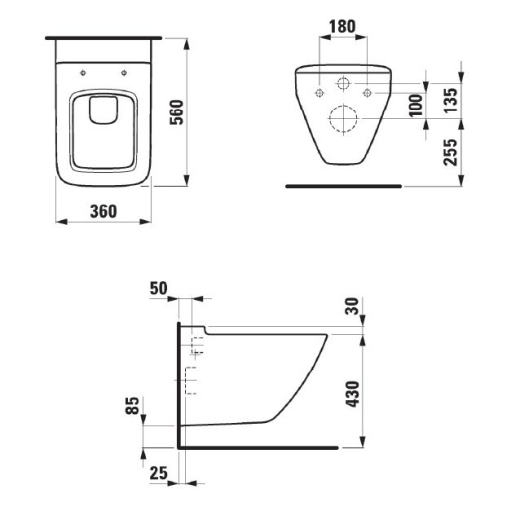 Унітаз підвісний Laufen Palace, Rimless, з кришкою Soft close (H8667000000001) - 3