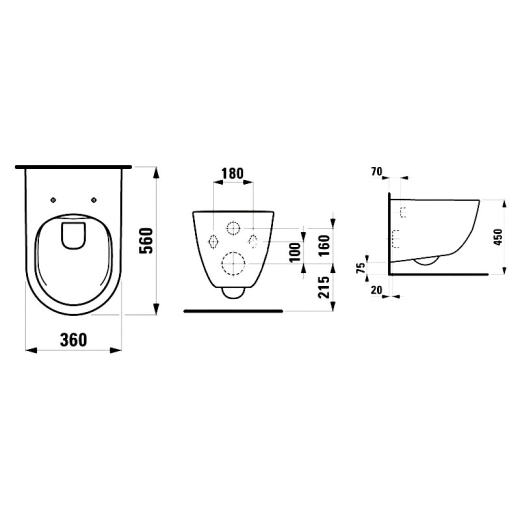 Унитаз подвесной Laufen Pro A Rimless Comfort, белый (H8219620000001) - 2