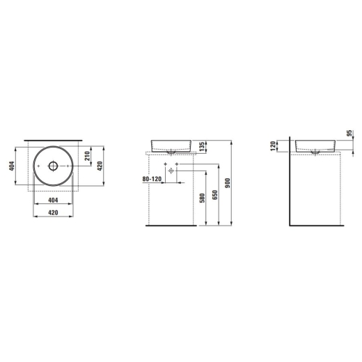 Умывальник на столешницу Laufen Kartell by D420, белый (H8123310001121) - 4