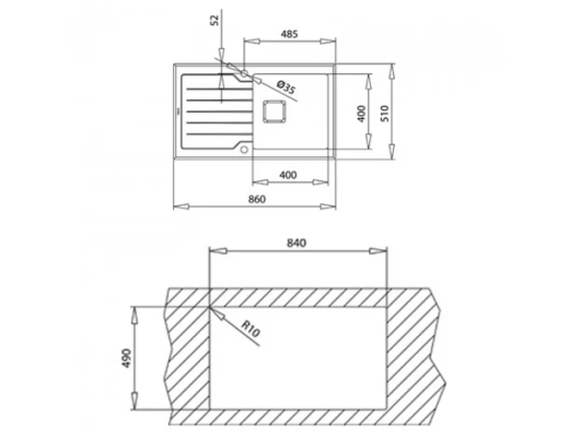 Кухонна мийка Teka Diamond 1B 1D 86 біле скло (115100012) - 3
