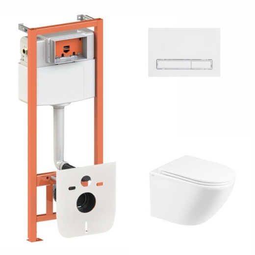 Набір 3в1 Qtap Tern Ultra Quiet унітаз підвісний QT1733052EUQW + Nest комплект інсталяції (QT1333046EUQW45147) - 1