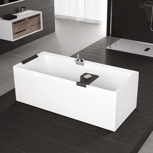 Ванна акрилова Novellini Divina 170х75 Standart з рамою та 2 панелями HPL Leafy White, білий (DI217075-A2A) - 1