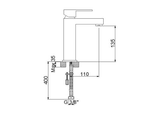 Змішувач для умивальника NEWARC Cubic 871521N (NEWARC871521N) - 5
