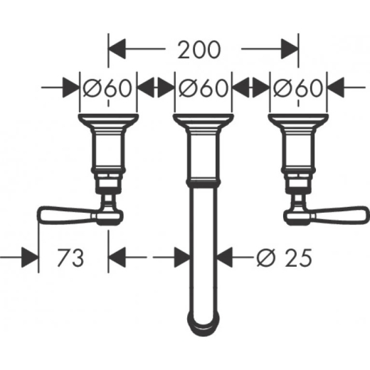 Смеситель настенный для умывальника Axor Montreux Lever на 3 отверстия, хром (16534000) - 2