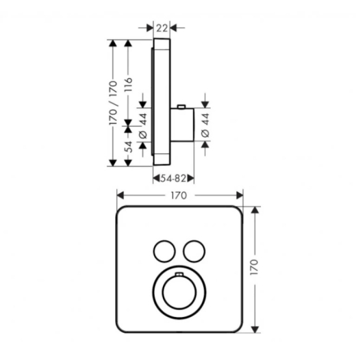 Термостат для душу Axor Citterio Shower Select на 2 режими, хром (36707000) - 2