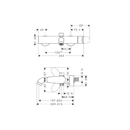 Смеситель для ванны AXOR Citterio M, хром (34420000) - 3