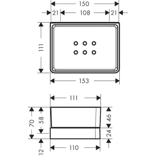 Полка стеклянная Axor Universal 150/70 для душа, chrome (42802000) - 3