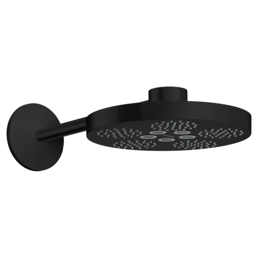 Верхний душ Axor One 280 2jet с кронштейном из стены, черный матовый (48492670) - 1