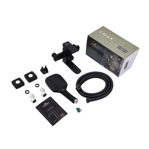 Смеситель для ванны Kroner KRP Edelstahl Kubus-SCH060 чёрный (CV025652) - 5
