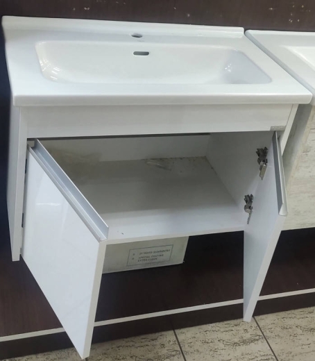 Тумба з умивальником Veronis Begonya 80 White VE-TBEGONYAW80 Тумба (80х46х52) БЕЗ дзеркала. Колір білий. - 2