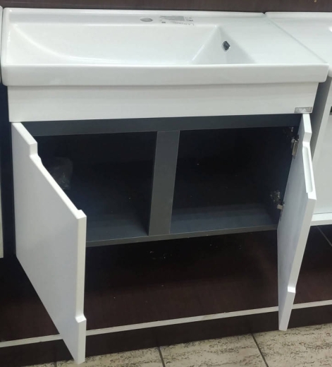 Тумба з умивальником Veronis Tempo 80 White-Antrachite VE-TTEMPOWA80 Тумба (80х45х52) + дзеркало - 3