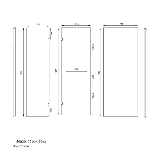 Душова кабіна ASIGNATURA Vik 59020402 120*80*195 см прозора (8 мм) профіль чорний - 4