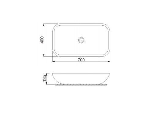 Раковина Newarc Countertop 5019GW 70см (NEWARC5019GW) - 2