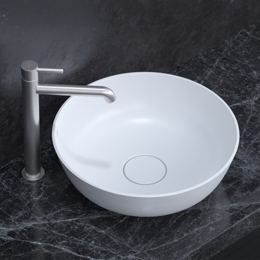 Умивальник Omnires Silk 40x40 white matt (SILKR400BM) - 4