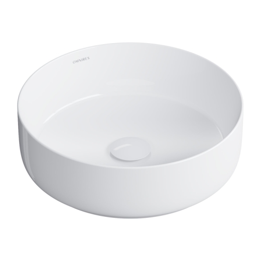 Умивальник Omnires Tulsa 36 cm gloss white (TULSA355BP) круглий - 1