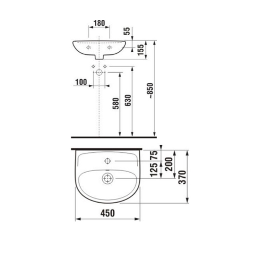 Раковина JIKA Lyra 45 см (H8153820001041) - 2