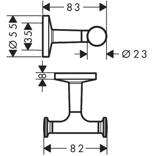 Крючок двойной Hansgrohe Axor Universal Circular черный 42812670 - 2