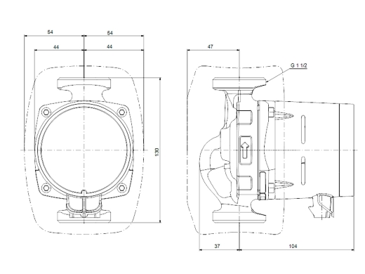 Насос циркуляційний Grundfos Alpha-1 25-80 N L=130 мм 1 x 230 V (99199590) - 2