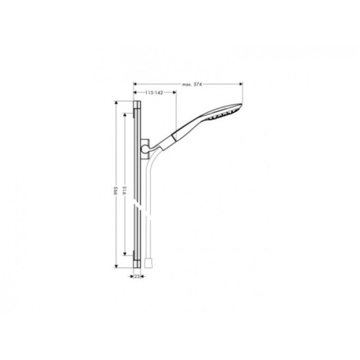 Душовий набір зі штангою Hansgrohe Raindance Select S 993 мм, хром 26626000 - 2