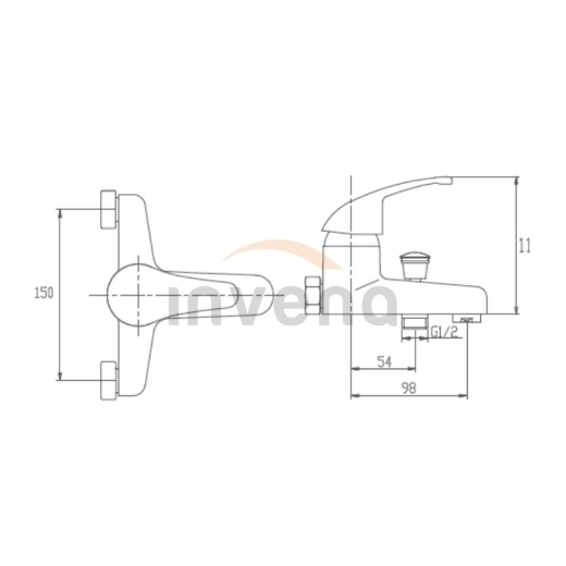 Смеситель для ванной Invena Ava New хром BW-06-001 - 2