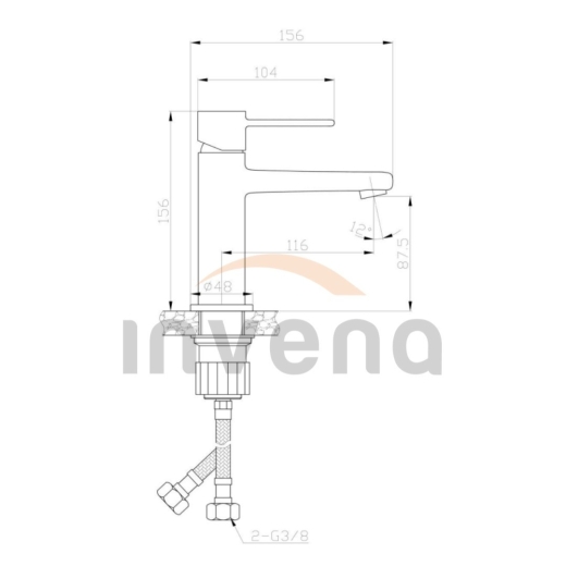 Смеситель для умывальника Invena Glamour золотой BU-02-009 - 2
