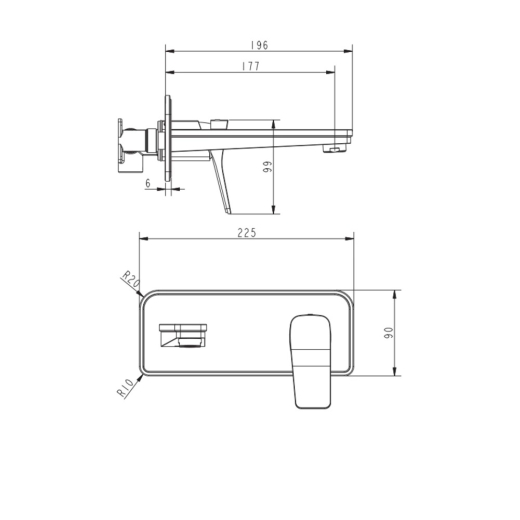 Смеситель скрытого монтажа для раковины Devit Up 8101X120B черный матовый (428917) - 2