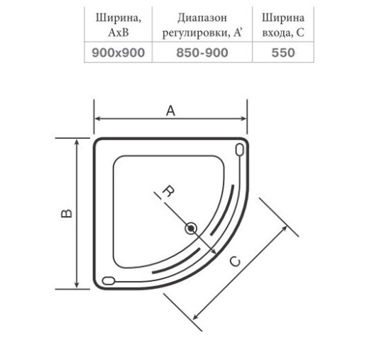 Душевая кабина Devit Nymfa FEN311PDEV 90х90 см профиль хром/матовое стекло с поддоном (272860) - 2