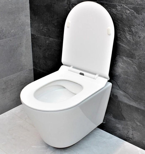 Унітаз підвісний Dusel AREZ DWHT10210230R із сидінням Slim Soft-Close (DUS802301) - 10
