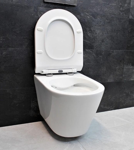 Унітаз підвісний Dusel AREZ DWHT10210230R із сидінням Slim Soft-Close (DUS802301) - 13