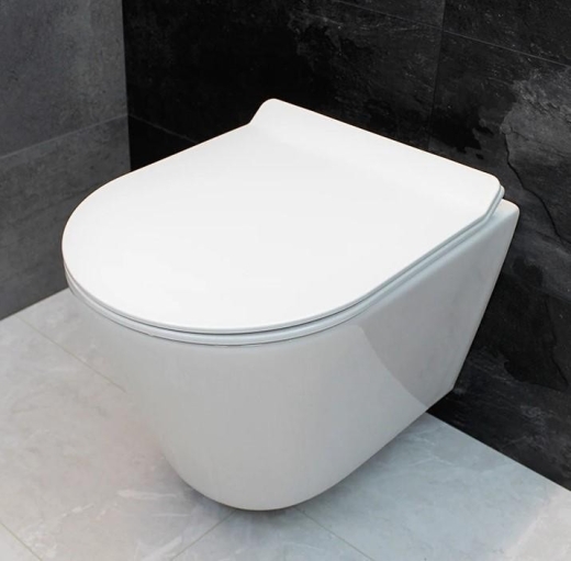 Унітаз підвісний Dusel AREZ DWHT10210230R із сидінням Slim Soft-Close (DUS802301) - 3