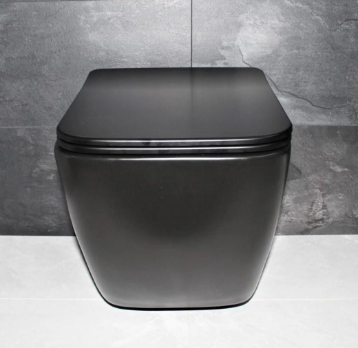 Унитаз подвесной Dusel CUBIS Black Matt DWHT10201030RB с сиденьем Slim Soft-Close (DUS810302) - 5