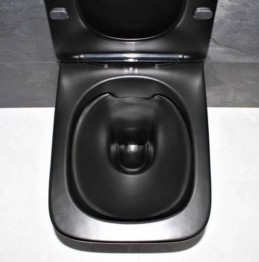 Унитаз подвесной Dusel CUBIS Black Matt DWHT10201030RB с сиденьем Slim Soft-Close (DUS810302) - 8