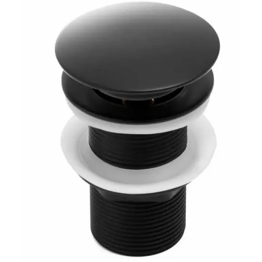 Донный клапан для умывальника Yoka KLIK-KLAK BLACK (BK.POP-14-BP-BLK) без перелива черный - 1