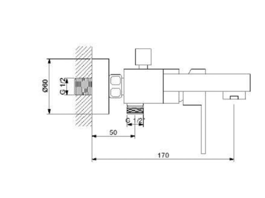 Смеситель для ванны NEWARC Cubic 871511N (NEWARC871511N) - 4
