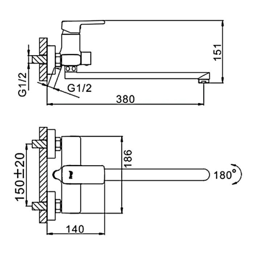 Смеситель для ванны Frap F2260 - 2