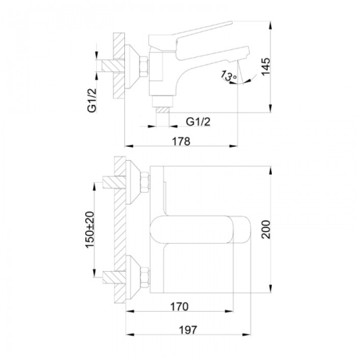 Смеситель для ванны Frap F3261 - 2