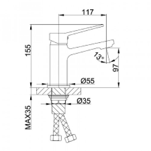 Смеситель для умывальника Frap F1061 - 7