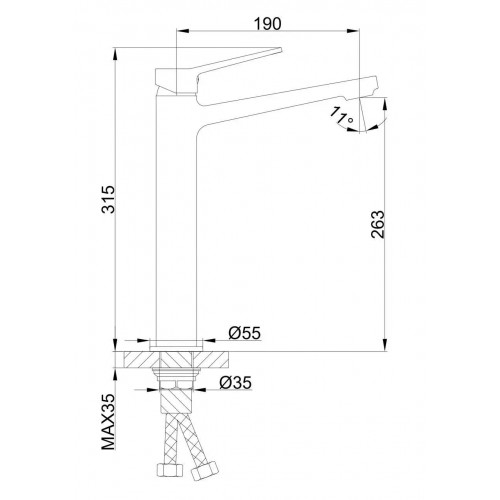 Смеситель для умывальника Frap F1061-2 - 6