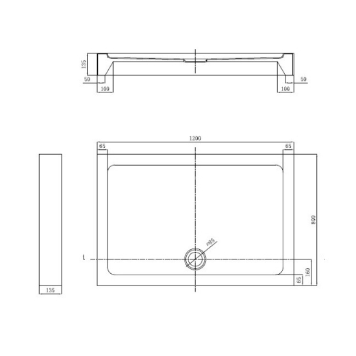 Душовий піддон Primera Frame STR1012 276044 120х80х13,5 см прямокутний - 2