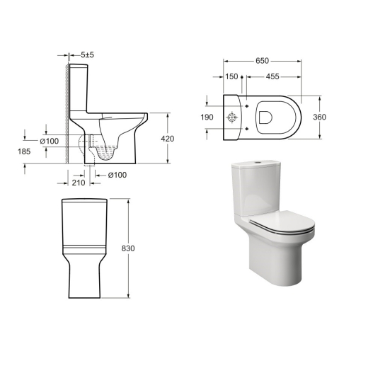 Кришка для унітазу Primera Ring 8390026/8320026 Slim soft close - 2