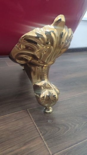 Ванна акрилова Atlantis C-3140 з переливом, біла, ноги золото 176х75х75 (AT-C3140WGL-SAL) - 2