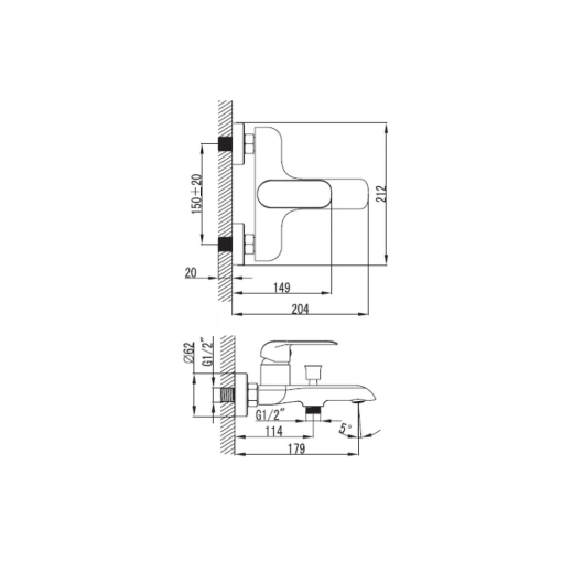 Смеситель для ванны Devit Iven 43113141 (289765) - 2